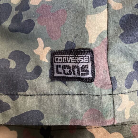 Converse Mens Camo Jacket Military Style Full Front Zip Hooded Size M Pockets - Picture 3 of 12